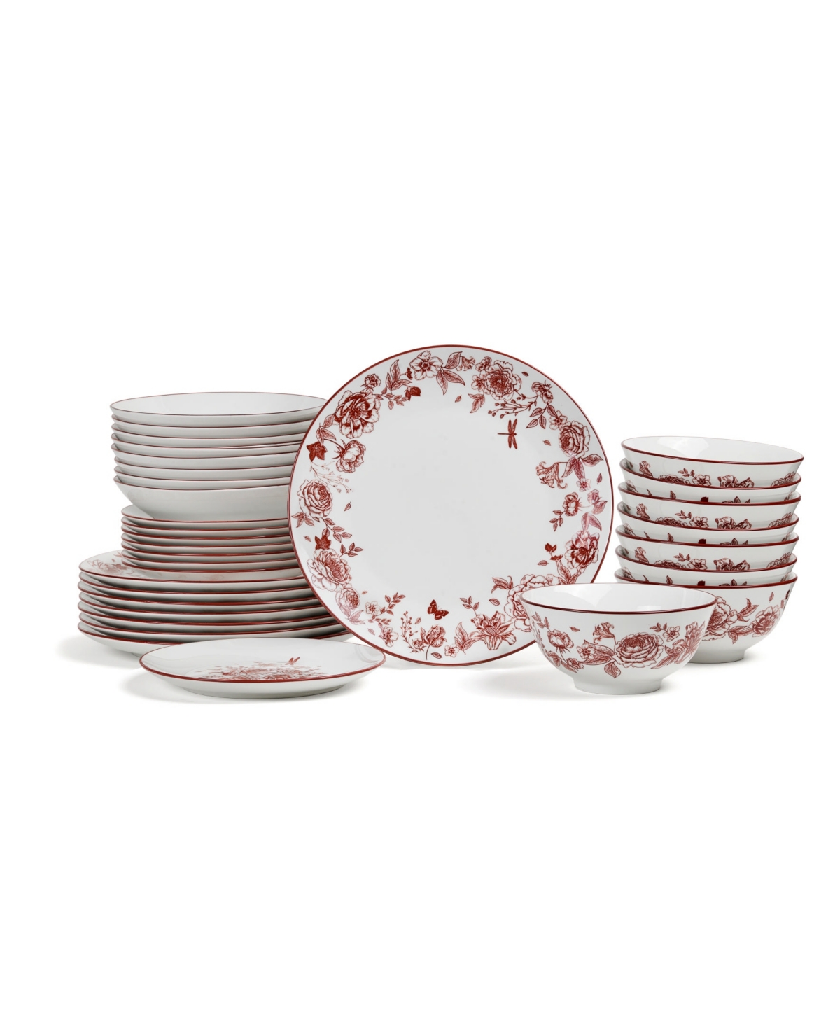 Esme 32 Pc. Dinnerware Set, Service for 8 - Green