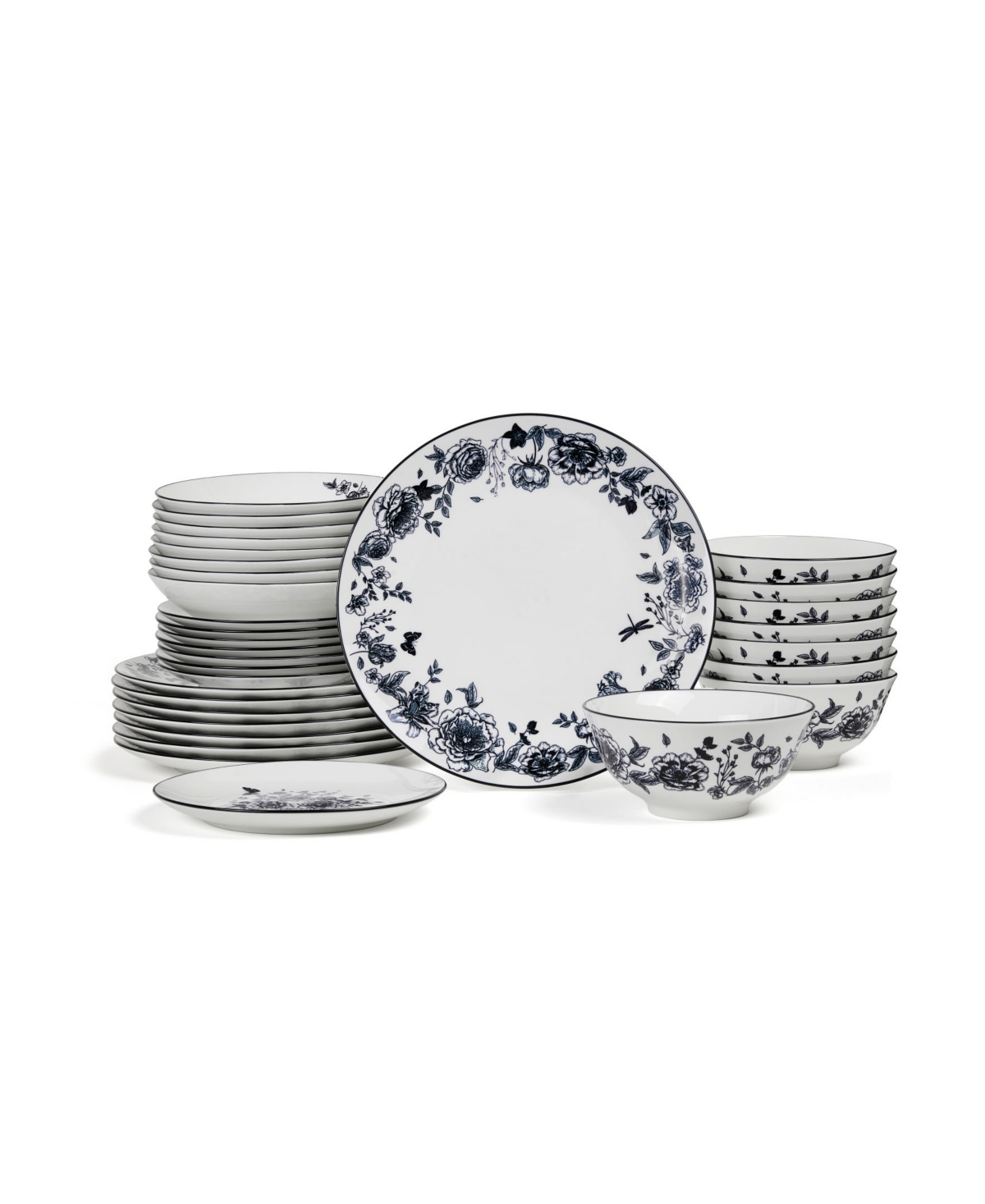 Esme 32 Pc. Dinnerware Set, Service for 8 - Green