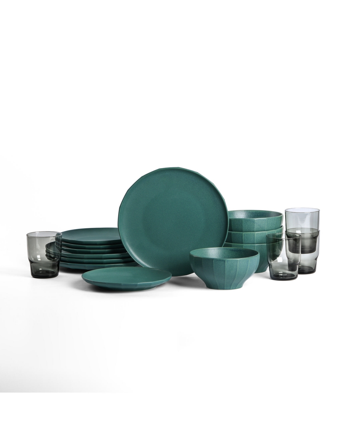 Rio 16 Pc. Dinnerware & Glassware Set, Service for 4 - Blue
