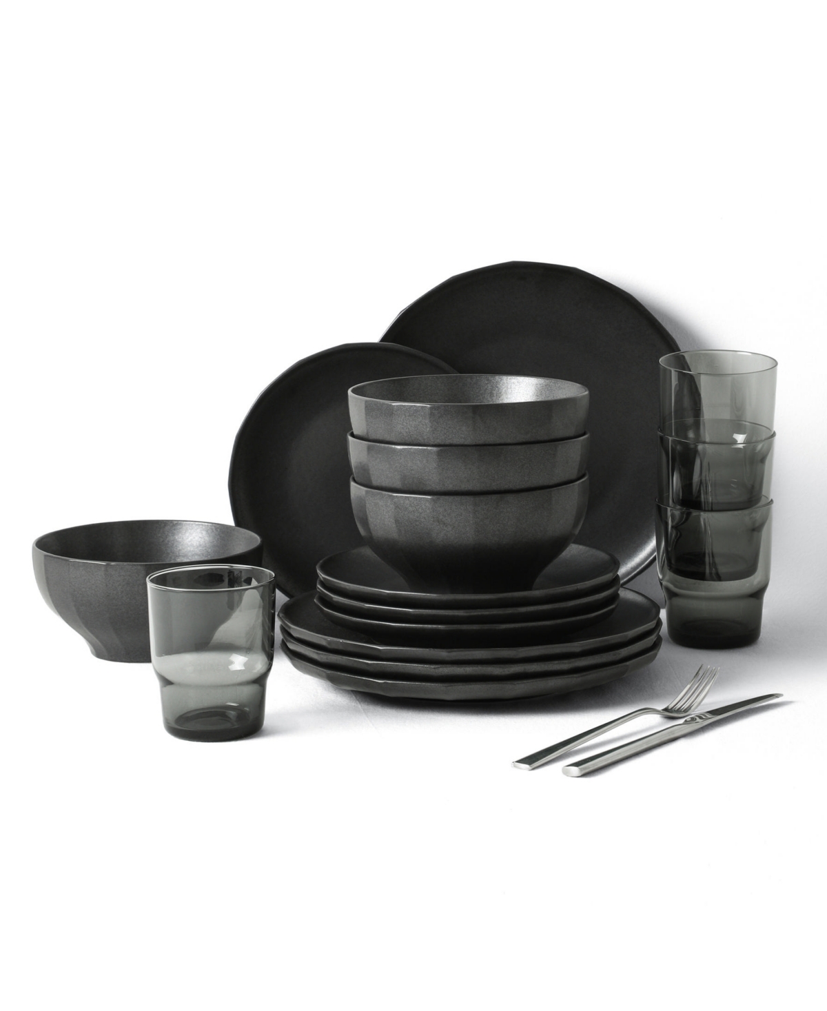 Rio 16 Pc. Dinnerware & Glassware Set, Service for 4 - Blue