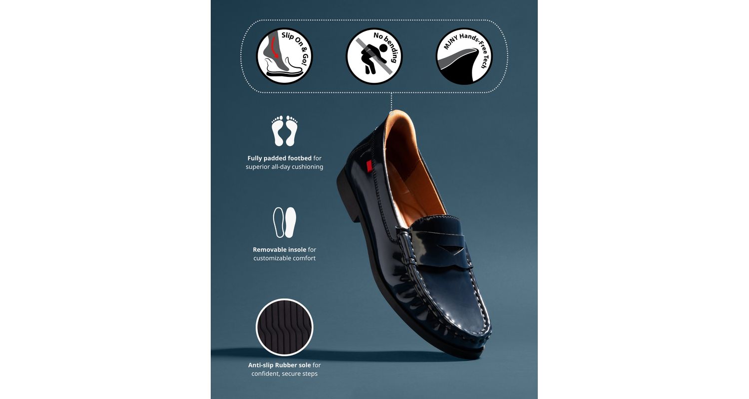 Womens Newbury Street Hands-Free Slip On Technology Penny Loafers