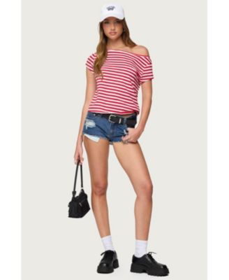 Women's Aretha Striped Off Shoulder Top