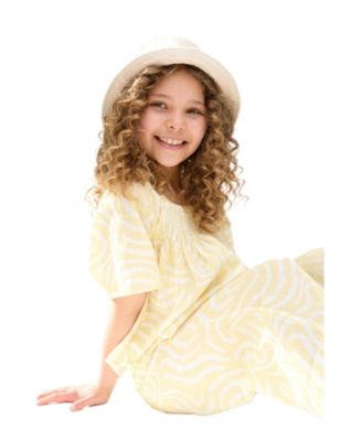 Little Girls Raffya Nia Shirred Neck Zebra Swirl Print Co-Ords Set