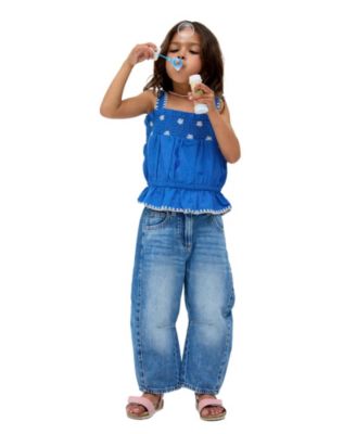 Tilly Blanket Stitch Peplum Hem Blouse