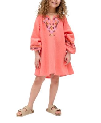 Raffya Kids Little Girls Raffya Lavender Dress - Orange