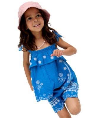 Savvanah Frill Neck All Over Embroidered Co-Ord Set