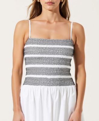 Women's Smocked Bodice A-Line Maxi Dress