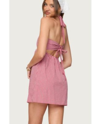 Women's Rina Gingham Halter Mini Dress