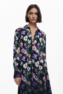 Women's Gradient floral shirt dress