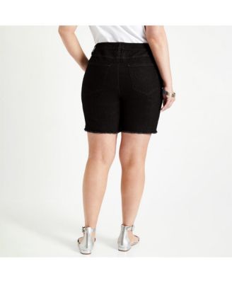 June + Vie Women's June + Vie Raw Hem Curvie Fit Denim Shorts