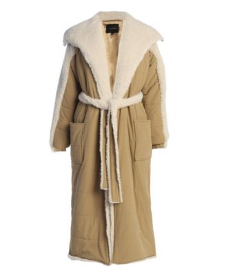Women's Contrast Sherpa Coat