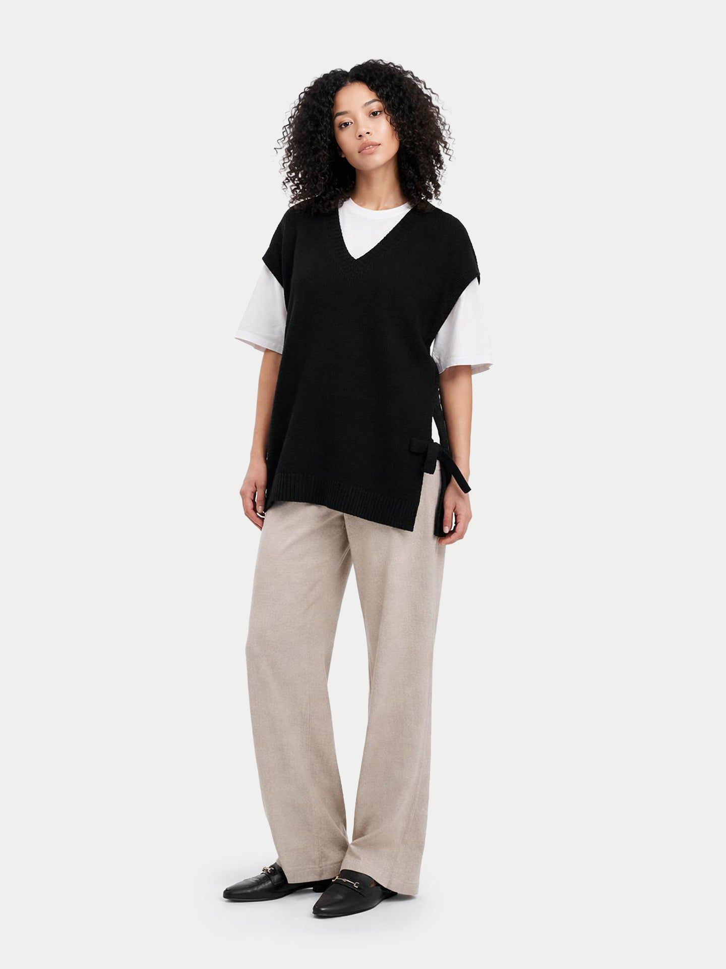 Кашемировый топ для беременных Gobi Cashmere с V-образным вырезом, цвет: Чёрный синий графитовый — фото 7