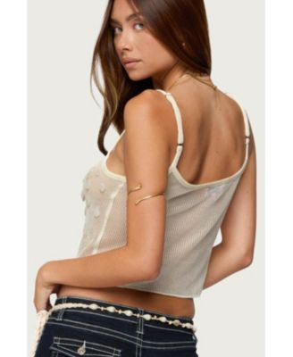 Women's Onya Iridescent Sheer Knit Top