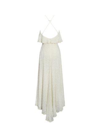 Women's Idra Lace Trim Sleeveless Crochet Midi Trailing Dress