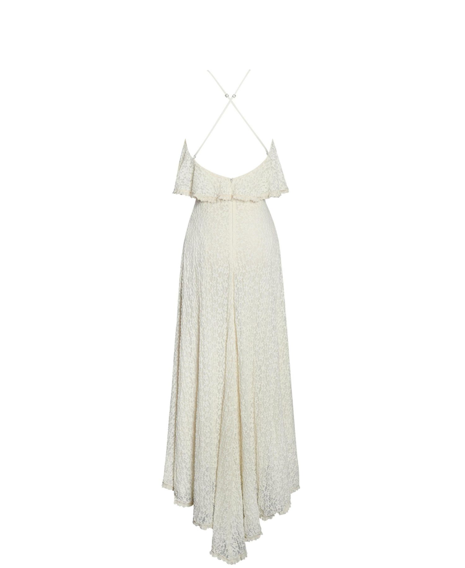 Women's Idra Lace Trim Sleeveless Crochet Midi Trailing Dress