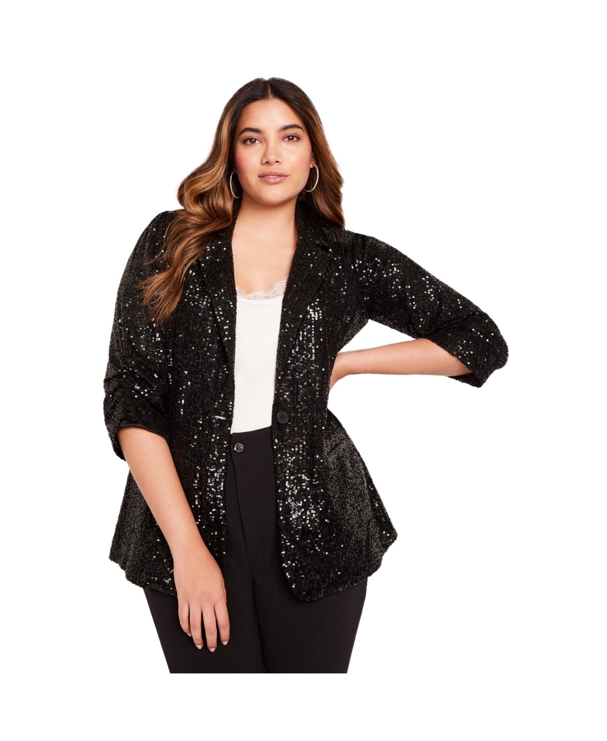 Women's June + Vie Sequin Blazer - Silver