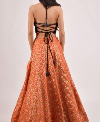 Women's Floral Brocade Lehenga Choli