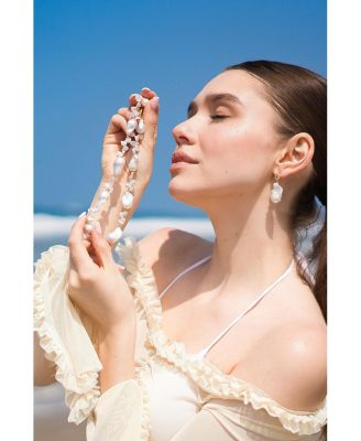 Natasha Freshwater Petal & Baroque Pearl Beaded Necklace