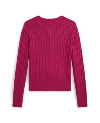 Big Girls Mini-Cable Cotton Cardigan