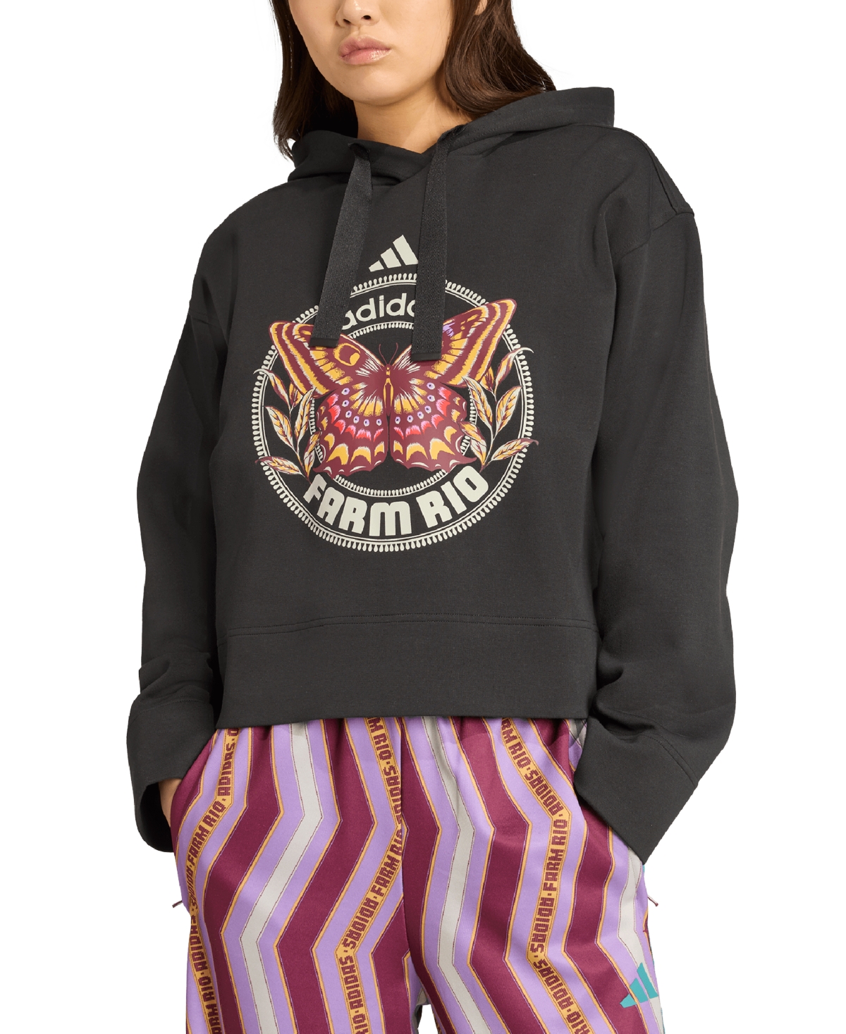 Women's Farm Rio Graphic Hoodie - Black