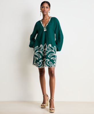 On 34th - Women's Embroidered A-Line Dress
