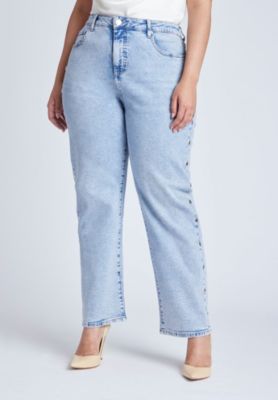 Women's Plus Size Straight Leg Jean With Studs