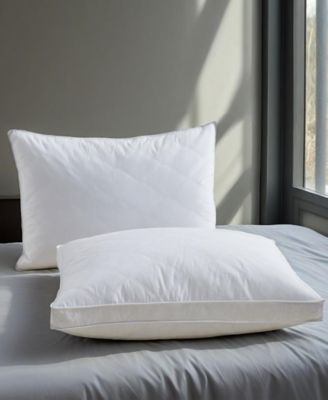 Diamond Quilted Down and Feather with Gusseted Edge 2-Pack Pillows, Standard/Queen