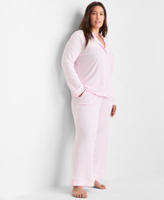 Women's 2-Pc. Packaged Ribbed Notched-Collar Pajamas Set XS-3X, Created for Macy's
