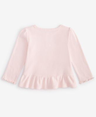 Baby Girls Mix and Match Long Sleeve Pointelle T-Shirt