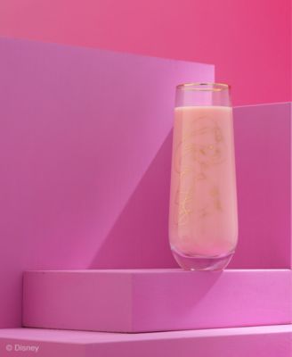 Princess Sketch Art Stemless Flute Glasses, Set of 6