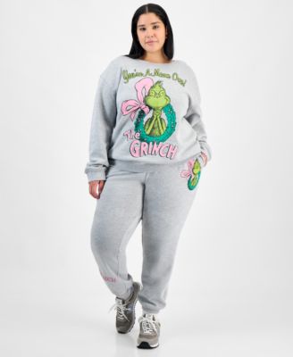 Trendy Plus Size Grinch Wreath Graphic Sweatpants
