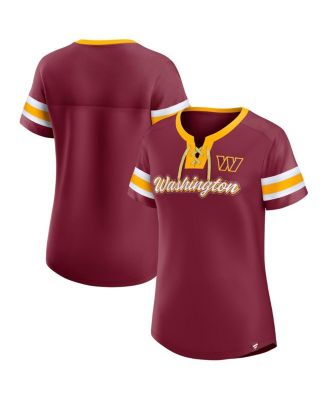 Fanatics - Women's&nbsp; Burgundy Washington Commanders True Catch Iconic Rhinestone Bling Athena Lace-Up T-Shirt