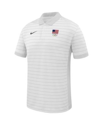 Men's White Team USA Team Victory Stripe Polo Shirt
