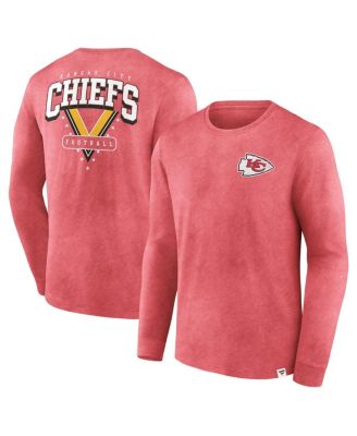 Men's Heather Red Kansas City Chiefs Heritage Snow Wash Long Sleeve T-Shirt