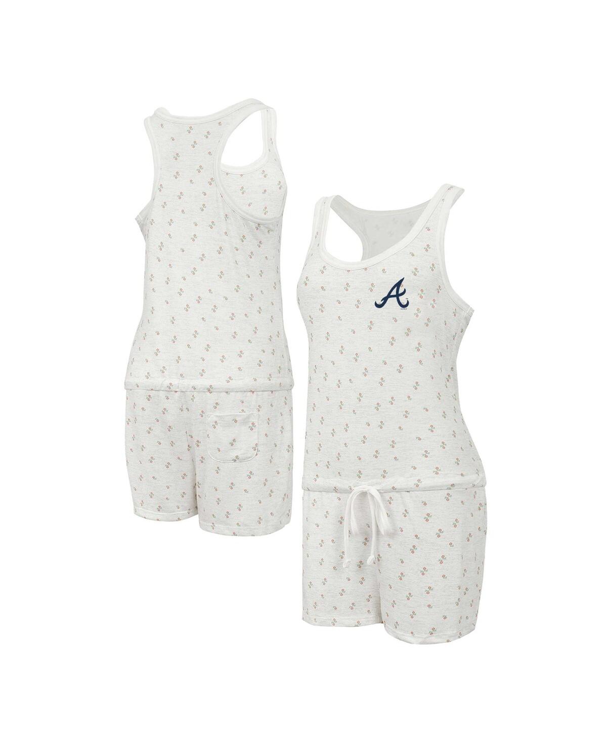 Concepts Sport Women's Cream Atlanta Braves Gardner Hacci Knit Romper In White