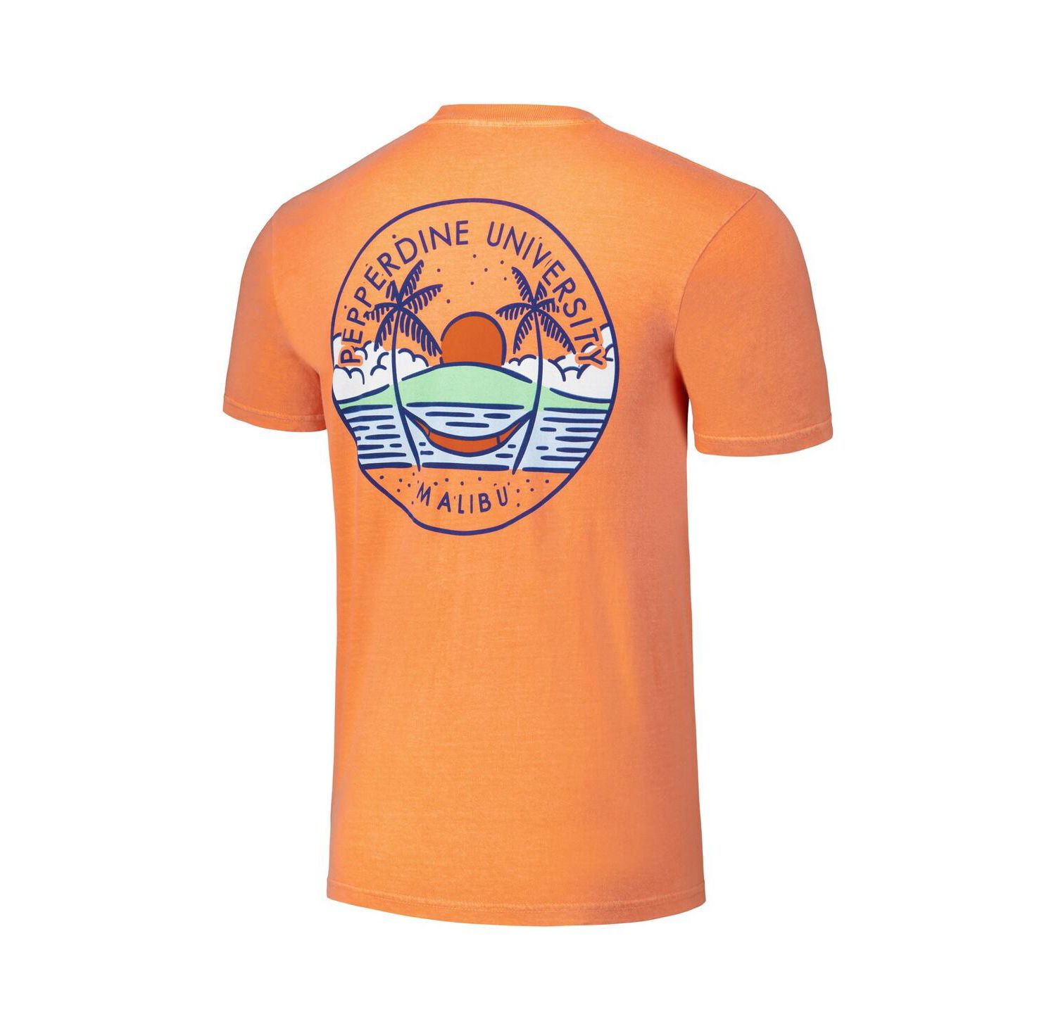 Men's and Women's Orange Pepperdine Waves Scenic Comfort Colors T-Shirt