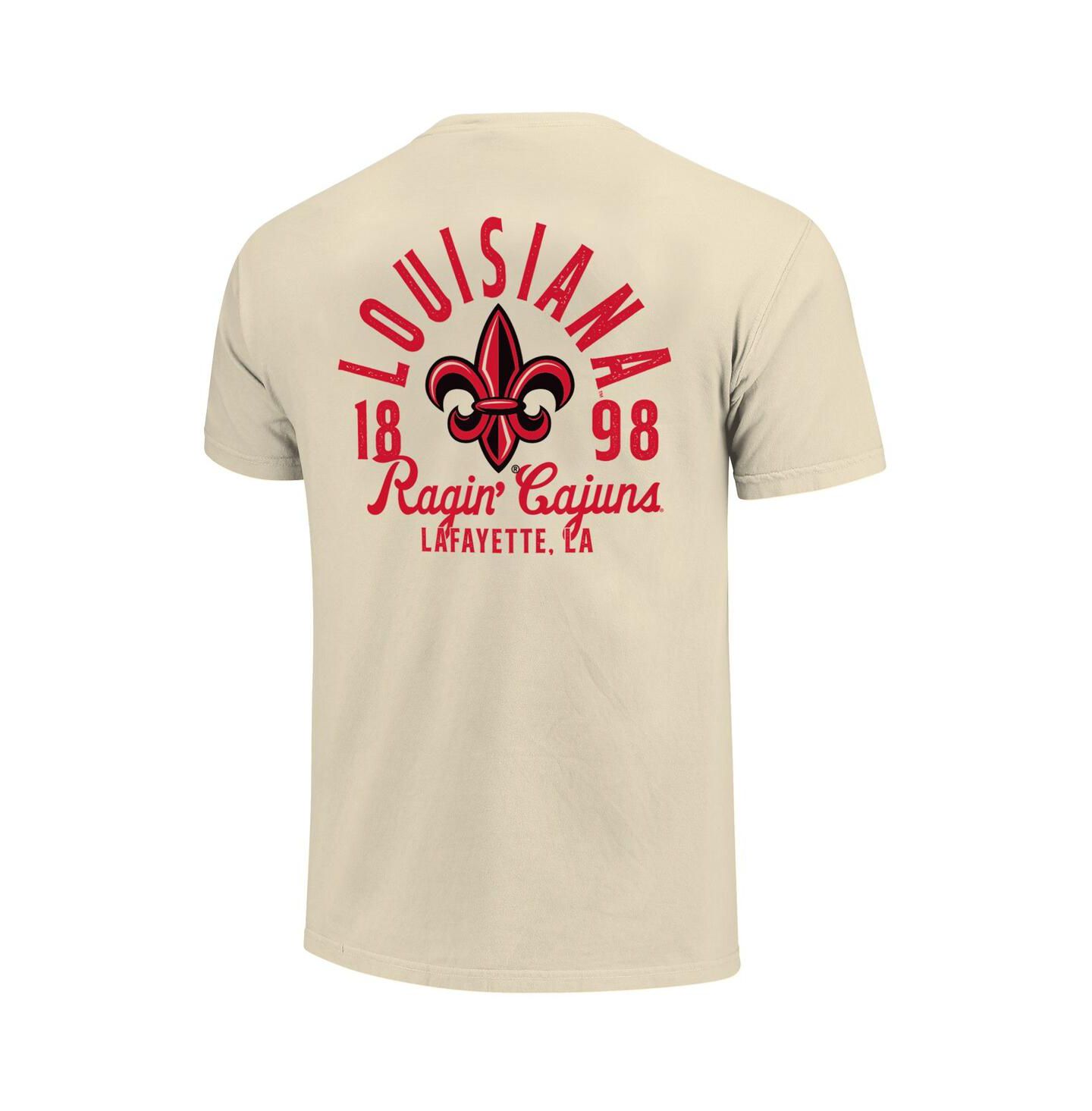Мужская футболка Image One Cream Louisiana Ragin' Cajuns Comfort Colors Mascot Overlay — фото 3