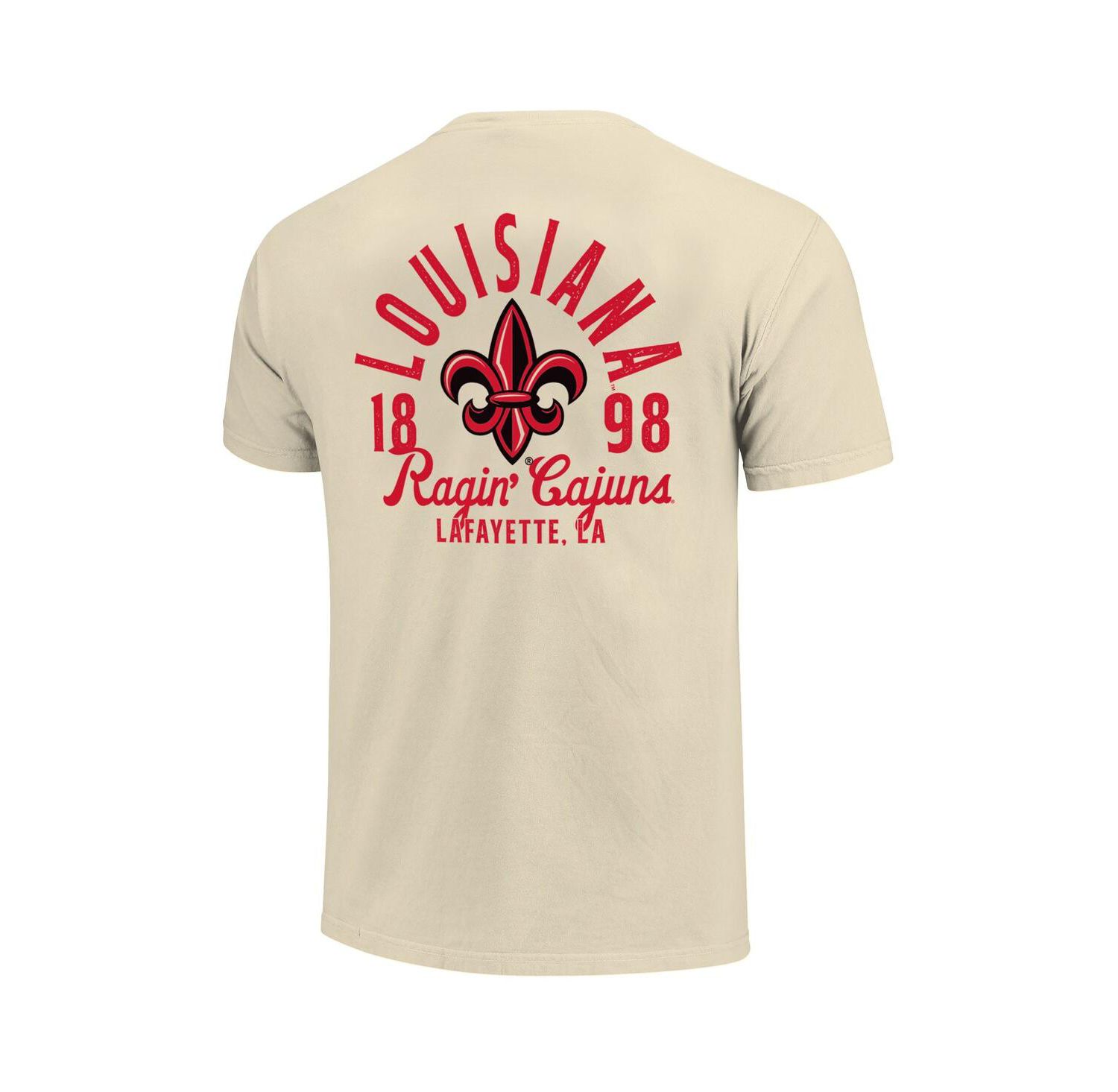 Men's Cream Louisiana Ragin' Cajuns Comfort Colors Mascot Overlay T-Shirt