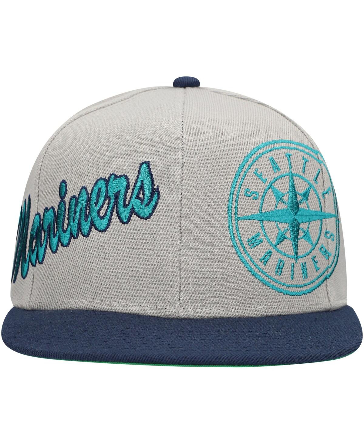 Mitchell & Ness Men's Gray Seattle Mariners Knock Out Panel Snapback Hat In Gray
