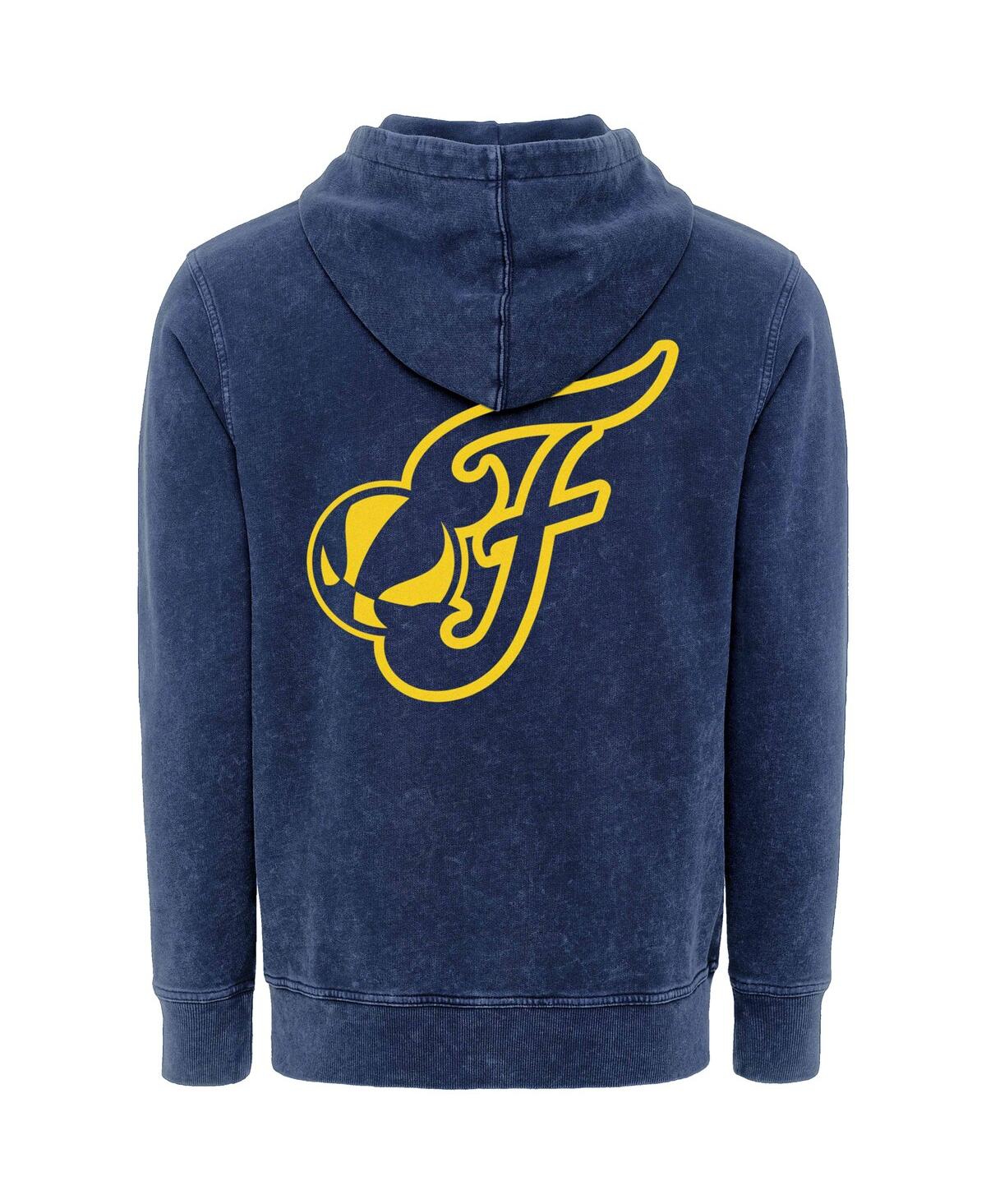 Sportiqe Men's And Women's Navy Indiana Fever Rock Roll Collection Jimi Mineral Wash Pullover Hoodie In Blue