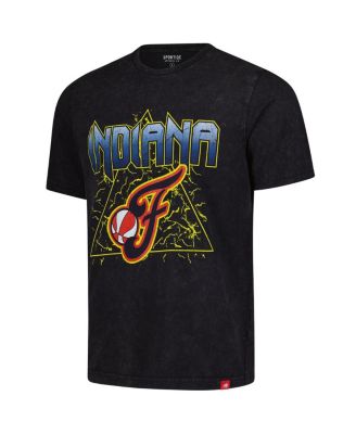 Men's and Women's Black Indiana Fever Rock Roll Collection Angus Mineral Wash T-Shirt