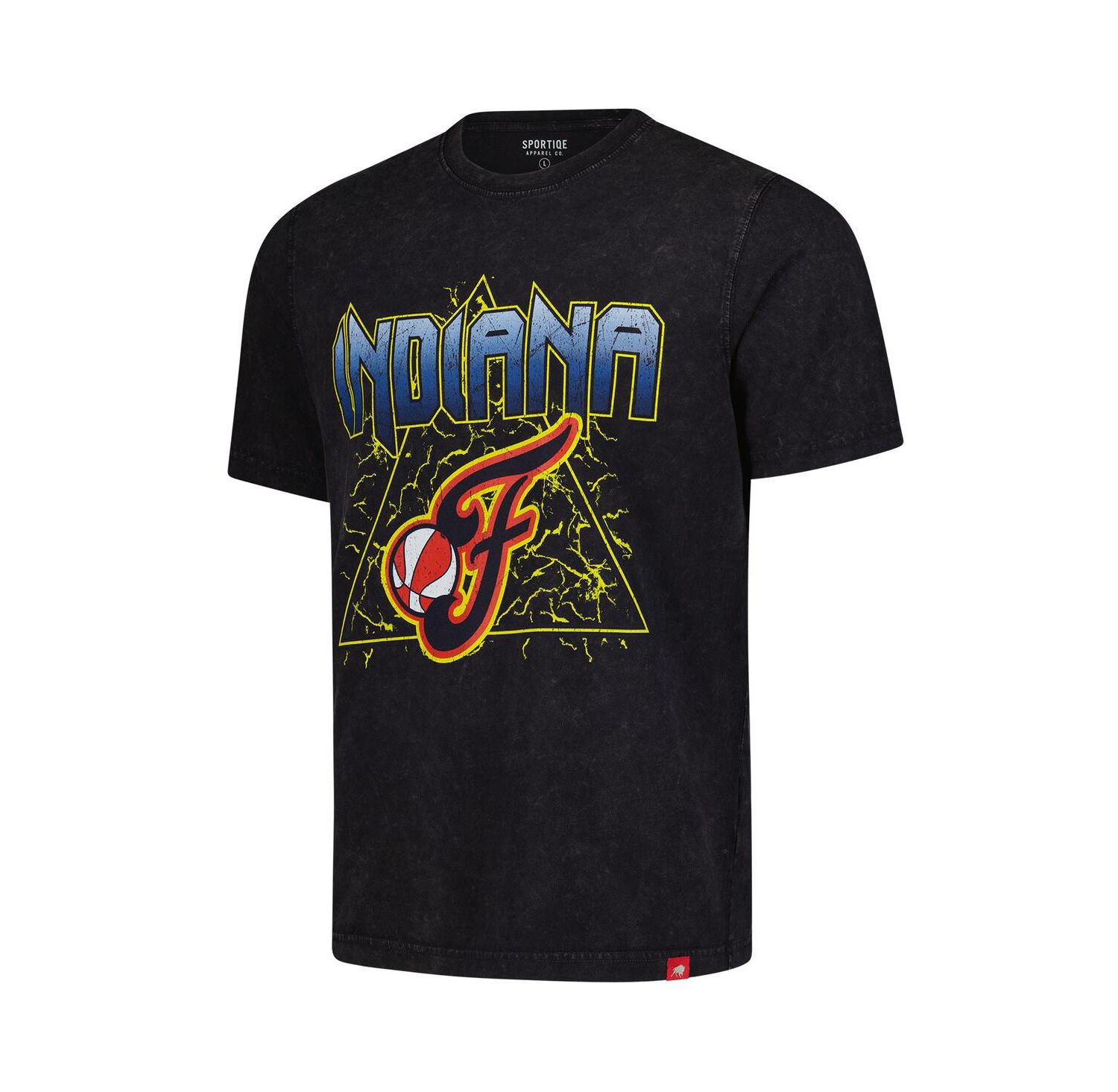 Men's and Women's Black Indiana Fever Rock Roll Collection Angus Mineral Wash T-Shirt