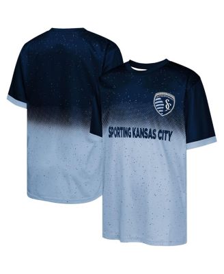 Outerstuff - Big Boys and Girls Navy Sporting Kansas City Stalwart Defender T-Shirt