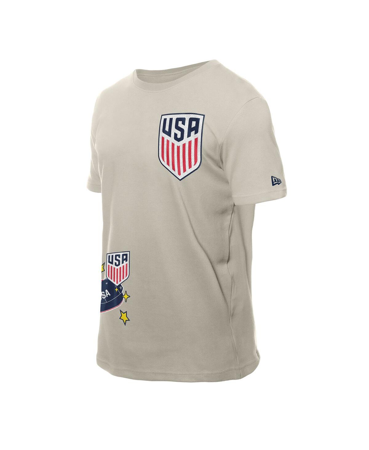 New Era Men's Light Beige Usmnt Logo Select T-shirt In Neutral