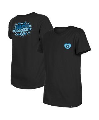 New Era - Big Girls Black Charlotte FC Bubble Heart T-Shirt
