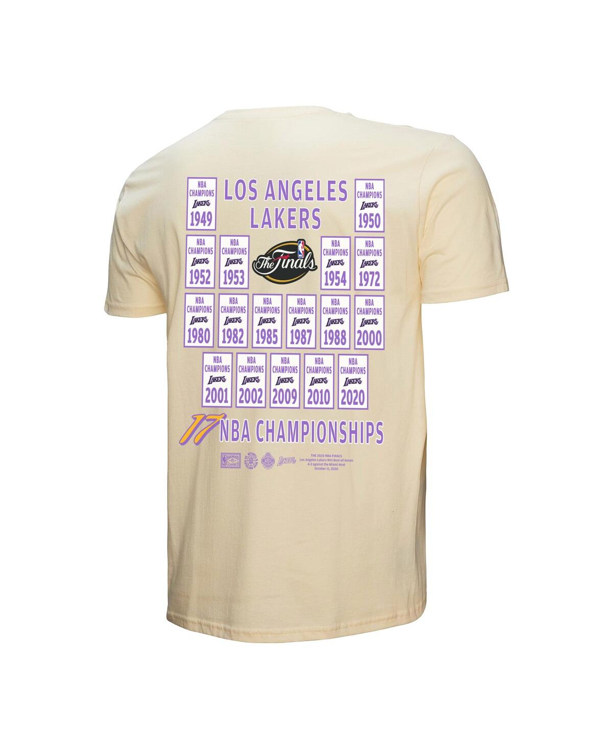 Mitchell & Ness Cream Los Angeles Lakers Hardwood Classics Champions Vintage T-shirt In Neutral