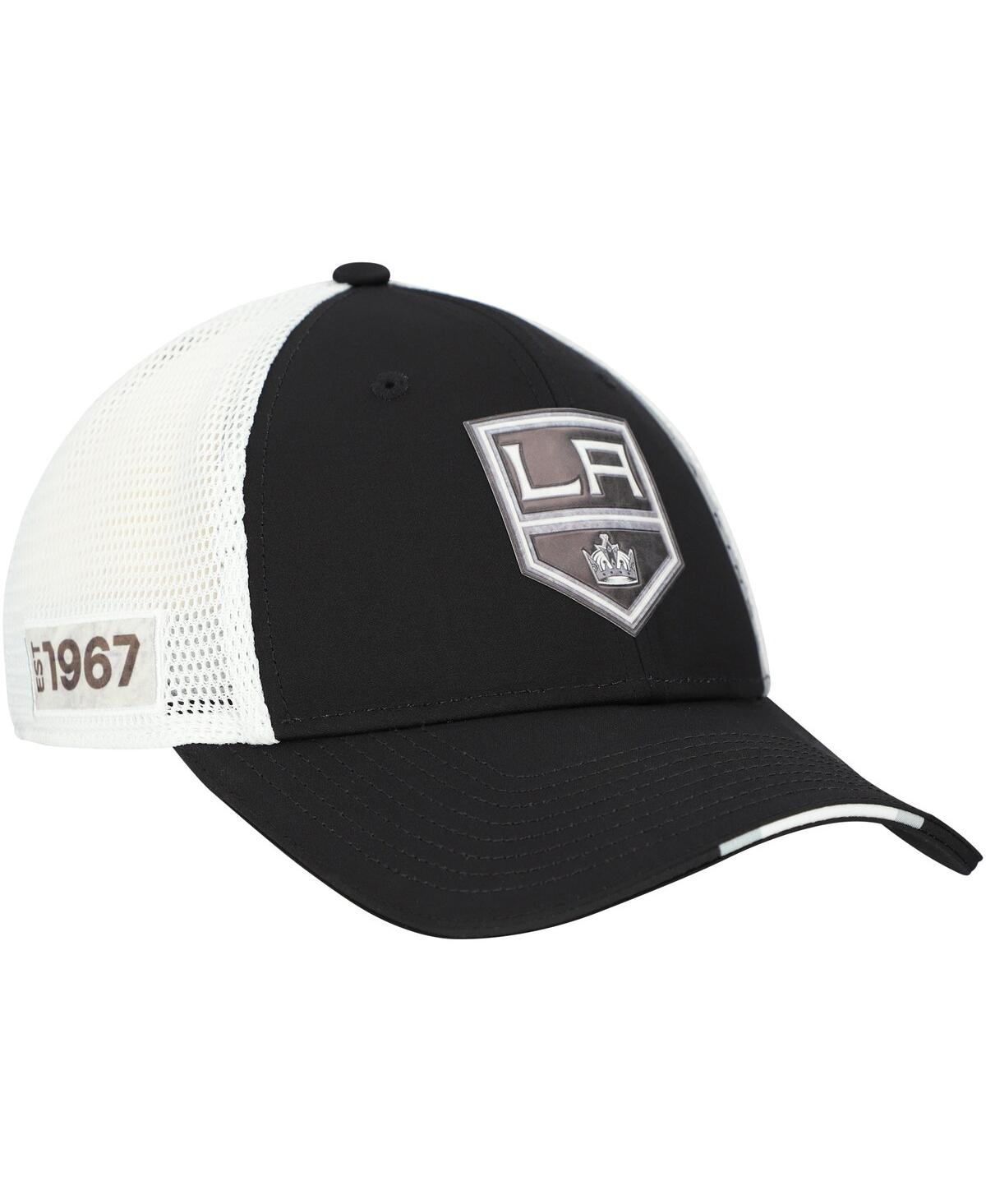 Fanatics Men's Black Los Angeles Kings Authentic Pro Draft Adjustable Trucker Hat In Black