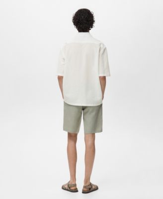 Men's Wrinkled-Effect Pinstripe Shirt