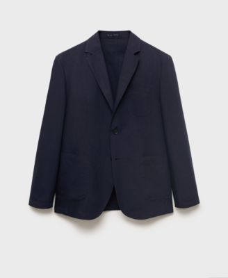 Men's Slim-Fit Linen Suit Blazer