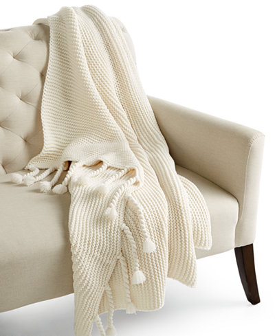 Home Design Studio Long Tassel Knit Throw, Only at Macy's